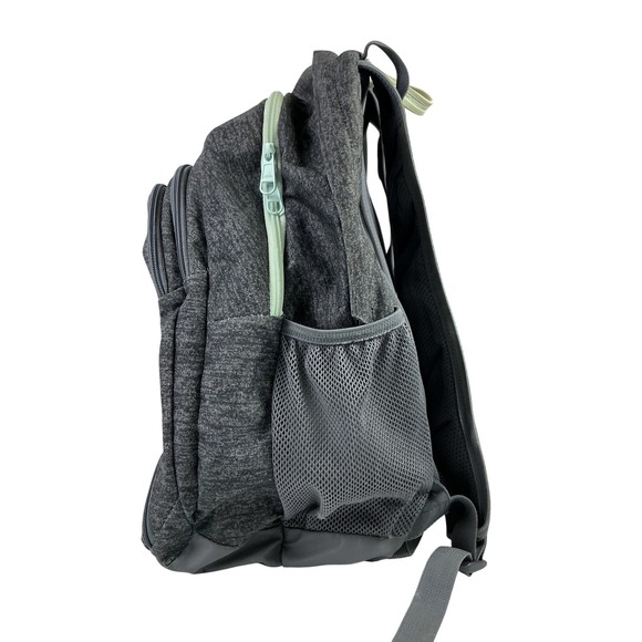 Adidas Backpack Heathered Gray Teal Accent‎ School Travel Laptop Bag 5 Pockets - Picture 5 of 16